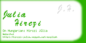 julia hirczi business card